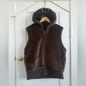 Old Navy Plush Reversible Hooded Sweater Vest Quality 2010s Womens XL